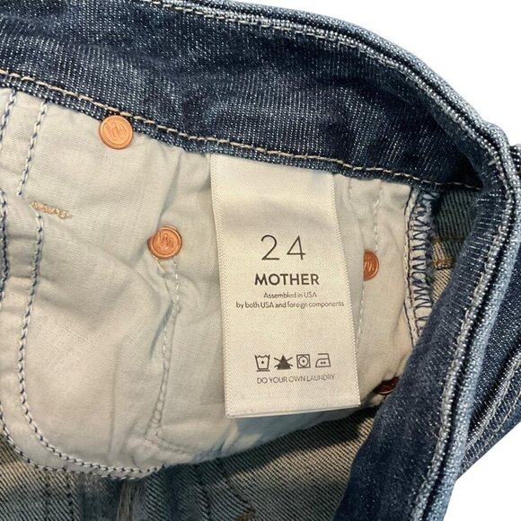 MOTHER The Looker Crop Jeans Switch It Up Blue Size 24 Skinny Leg High Waist - Picture 6 of 10